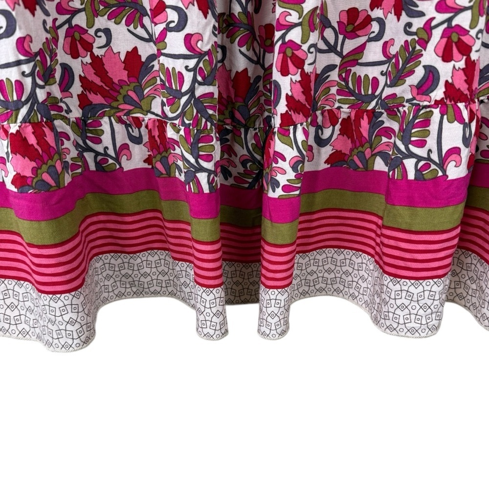 BTFBM Women's Floral Print Ruffle Split Midi Skirt - Bohemian Style - Size M - Picture 8 of 8